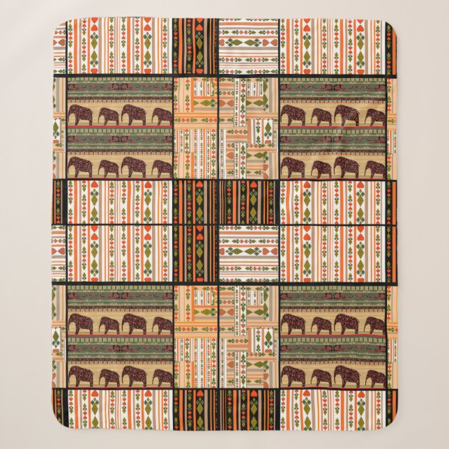 Manta Sherpa Patchwork seamless african ornamental pattern text (Anverso)