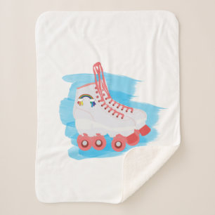 Manta Sherpa Patines de rodillos con salpicadura de acuarela