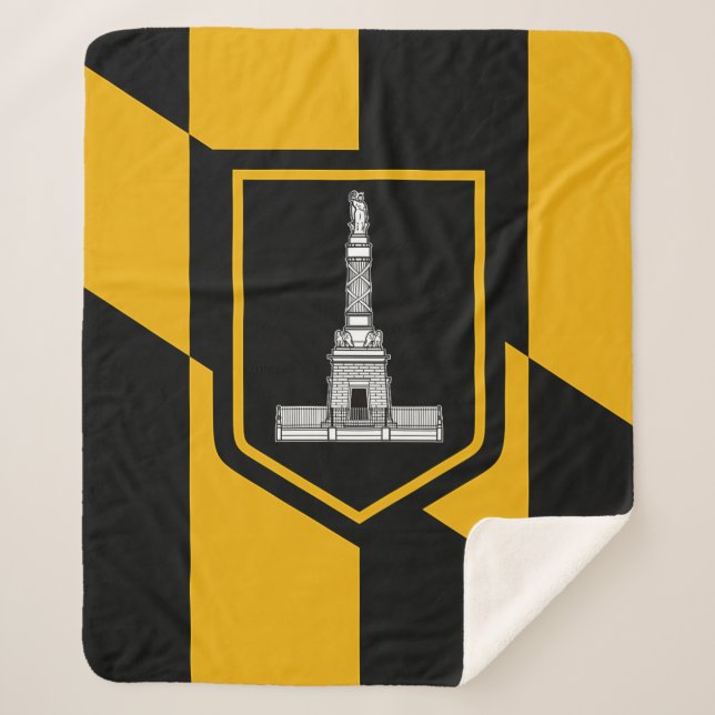 Manta Sherpa Patriotic Sherpa Blanket con bandera de Baltimore (Anverso)