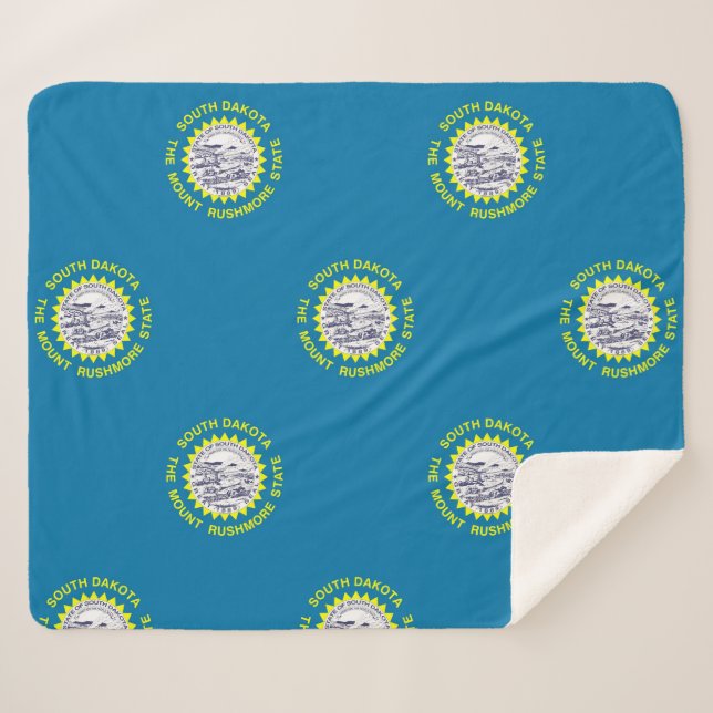 Manta Sherpa Patriotic Sherpa Blanket con bandera de Dakota del (Anverso (horizontal))
