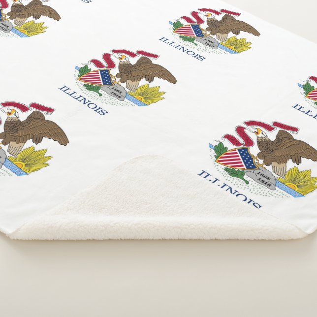 Manta Sherpa Patriotic Sherpa Blanket con bandera de Illinois (3/4)