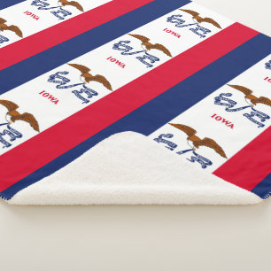 Manta Sherpa Patriotic Sherpa Blanket con bandera de Iowa