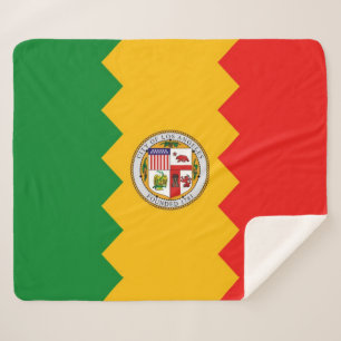 Manta Sherpa Patriotic Sherpa Blanket con bandera de Los Ángele