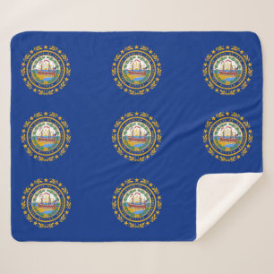 Manta Sherpa Patriotic Sherpa Blanket con bandera de New Hampsh