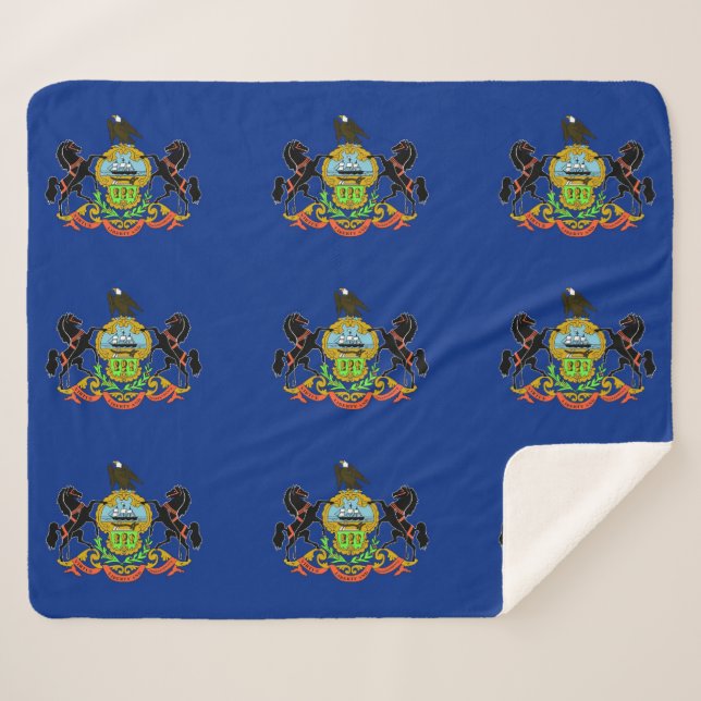 Manta Sherpa Patriotic Sherpa Blanket con bandera de Pennsylvan (Anverso (horizontal))