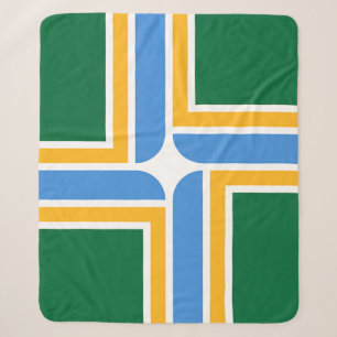 Manta Sherpa Patriotic Sherpa Blanket con bandera de Portland