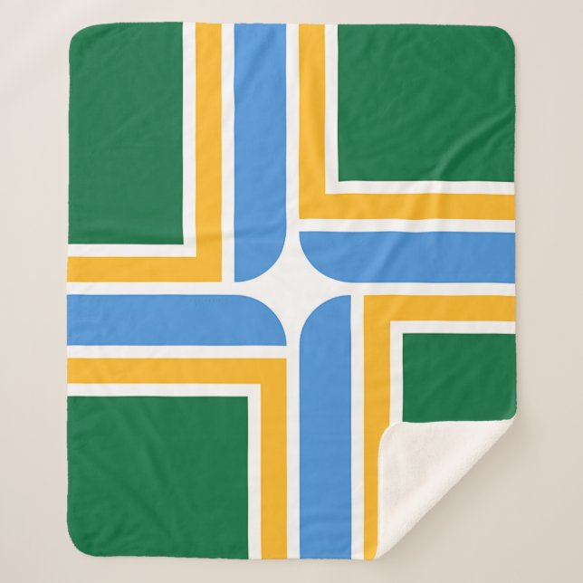Manta Sherpa Patriotic Sherpa Blanket con bandera de Portland (Anverso)