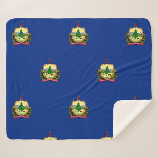 Manta Sherpa Patriotic Sherpa Blanket con bandera de Vermont (Anverso (horizontal))