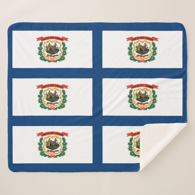Manta Sherpa Patriotic Sherpa Blanket con bandera de Virginia O (Anverso (horizontal))