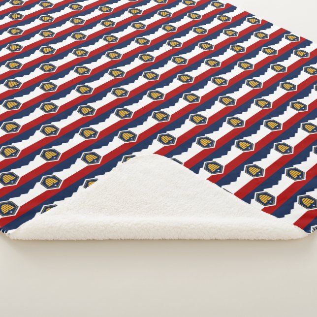 Manta Sherpa Patriotic Sherpa Blanket with flag of Utah, USA (3/4)