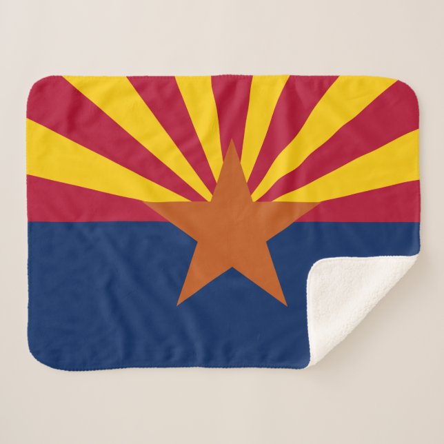 Manta Sherpa Patriótico de impresión de bandera de Arizona (Anverso (horizontal))