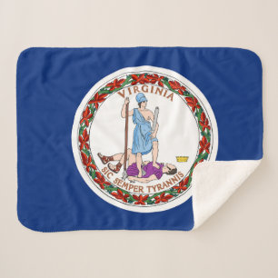 Manta Sherpa Patriótico de impresión de bandera de Virginia