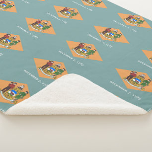 Manta Sherpa Patriótico Sherpa Blanket con bandera de Delaware