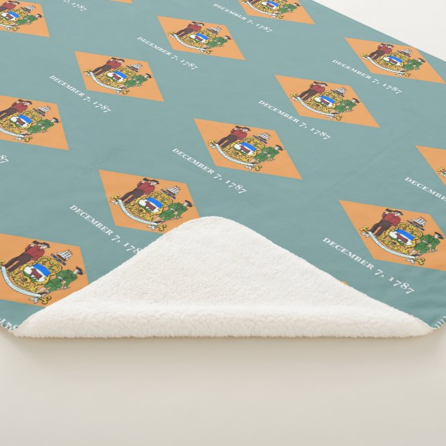 Manta Sherpa Patriótico Sherpa Blanket con bandera de Delaware (3/4)