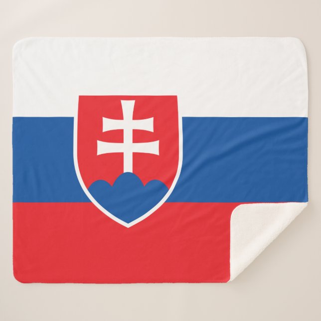 Manta Sherpa Patriótico Sherpa Blanket con bandera de Eslovaqui (Anverso (horizontal))
