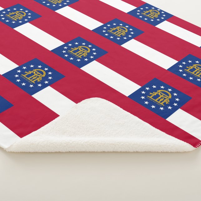 Manta Sherpa Patriótico Sherpa Blanket con bandera de Georgia (3/4)