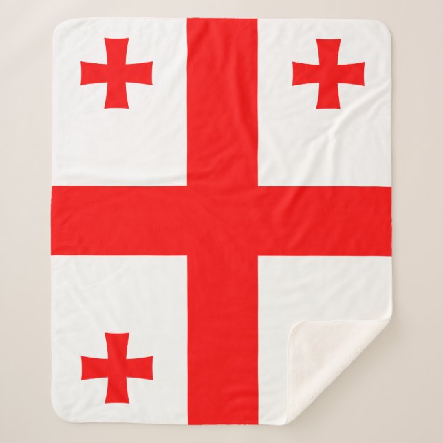 Manta Sherpa Patriótico Sherpa Blanket con bandera de Georgia (Anverso)
