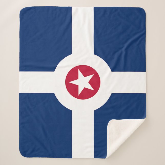 Manta Sherpa Patriótico Sherpa Blanket con bandera de Indianápo (Anverso)