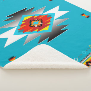 Manta Sherpa Patrón 8 del suroeste, colores cambiables