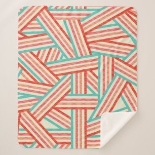 Manta Sherpa Patrón abstracto a rayas coloridas