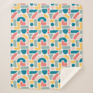 Manta Sherpa Patrón abstracto colorido