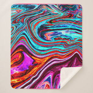 Manta Sherpa Patrón abstracto de hues dinámicos vibrantes
