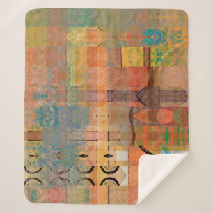 Manta Sherpa patrón abstracto de rayas horizontales geométricas