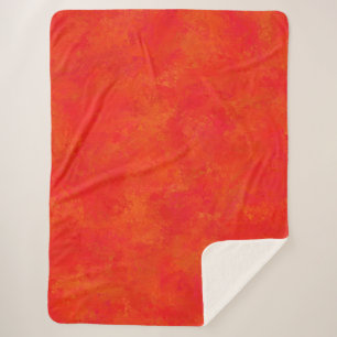 Manta Sherpa Patrón abstracto del Naranja rojo