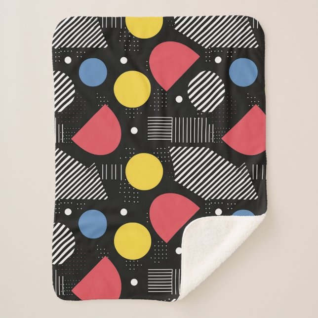 Manta Sherpa Patrón abstracto geométrico (Anverso)