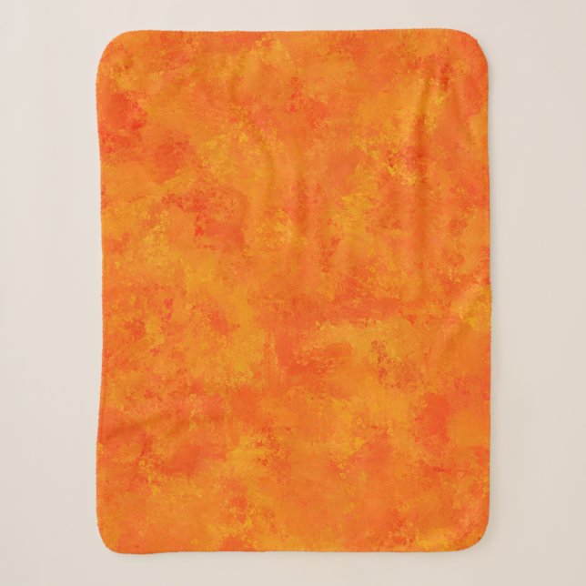 Manta Sherpa Patrón abstracto naranja (Anverso)