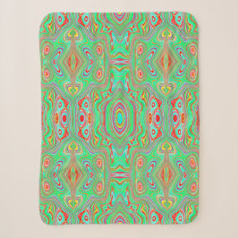 Manta Sherpa Patrón abstracto retro de naranja y verde lima