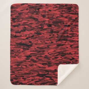 Manta Sherpa Patrón abstracto rojo Sherpa Blanc negro