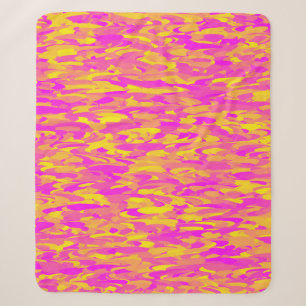 Manta Sherpa Patrón abstracto rosa amarillo naranja
