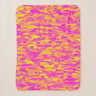 Manta Sherpa Patrón abstracto rosa amarillo naranja