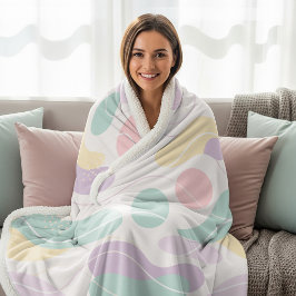 Manta Sherpa Patrón abstracto sin fisuras de ondas y círculos p