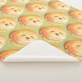 Manta Sherpa Patrón Adorable de Cara de Perro