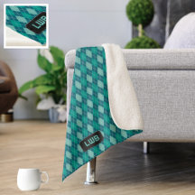 Patrón Argyle verde azulado - Estilo Knit acogedor