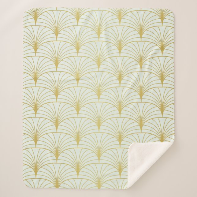 Manta Sherpa Patrón Art Decó Clásico Sin Señales. Estilo geomét (Anverso)