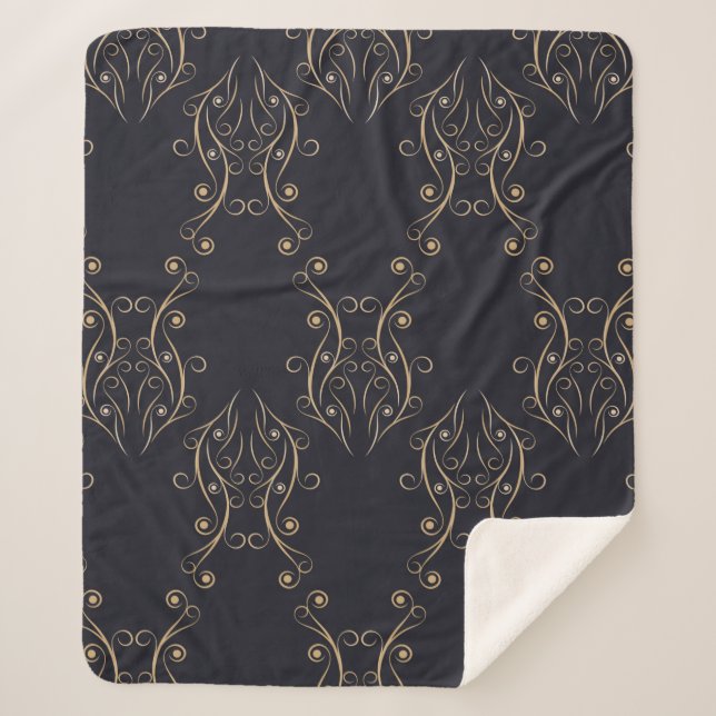 Manta Sherpa Patrón Art Decó sin inconvenientes. Fondo de cosec (Anverso)