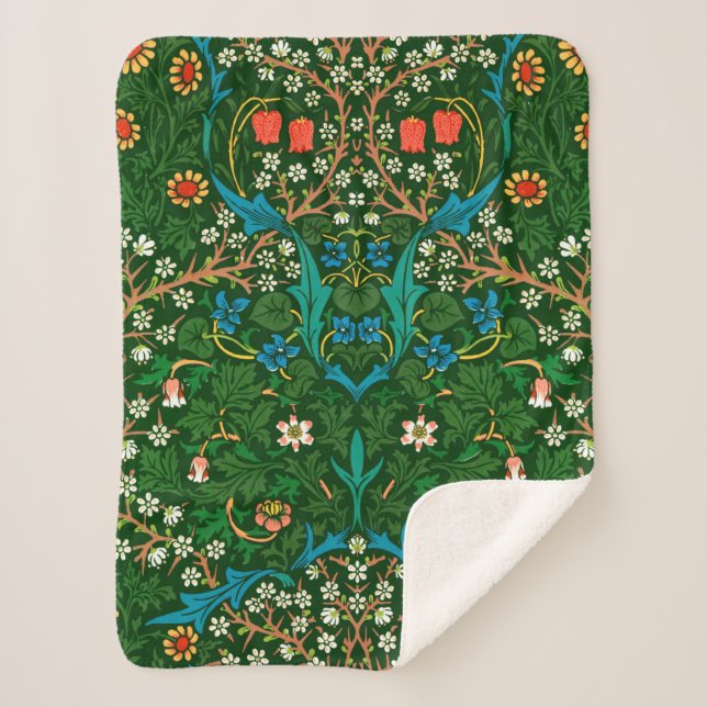 Manta Sherpa Patrón Art Nouveau de la espina negra de la WM Mor (Anverso)