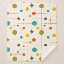 Manta Sherpa Patrón atómico moderno de mediados de siglo