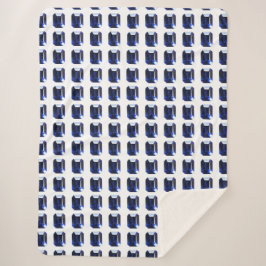 Manta Sherpa Patrón azul