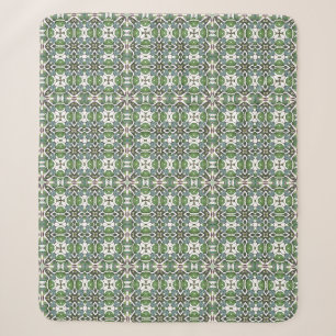 Manta Sherpa Patrón celta moderno verde y gris