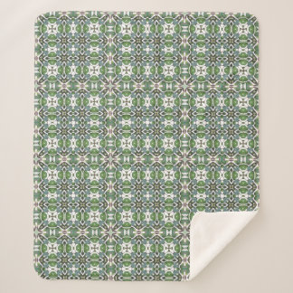 Manta Sherpa Patrón celta moderno verde y gris
