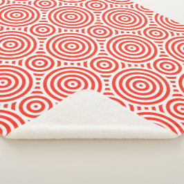 Manta Sherpa Patrón circular anidado de naranja y blanco