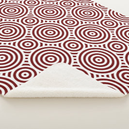 Manta Sherpa Patrón circular anidado rojo y blanco