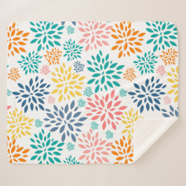 Manta Sherpa Patrón colorido de flores abstractas