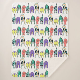 Manta Sherpa Patrón colorido de las colillas de perro