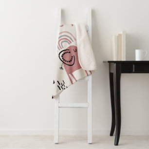 Manta Sherpa patrón con elefantes lindos y jirafas