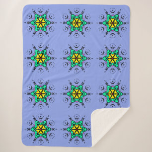 Manta Sherpa Patrón continuo de mandala floral